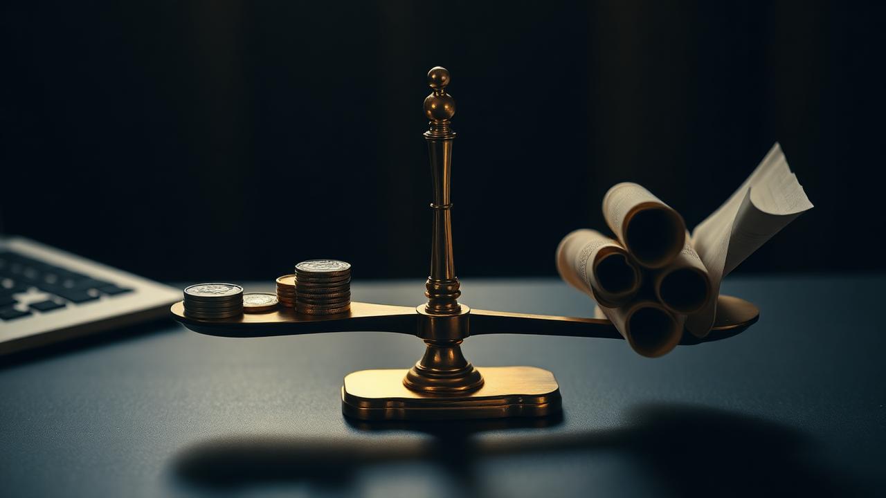 Balança comparando os regimes Lucro Real e Lucro Presumido